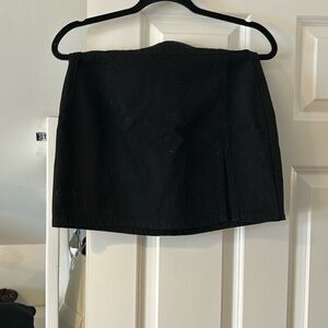 Black denim skirt